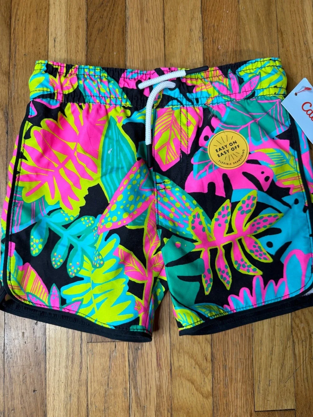 Cat & Jack 2T Neon Tropical Swim Trunks NWT